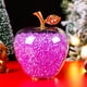 thumbnail image 5 of Adorno De Manzana De Cristal 1 pieza de adorno de manzana de cristal morado,regalo personalizado de Nochebuena para amigos y familiares,decoración romántica navideña. Rkxzt, 5 of 8