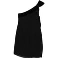 thumbnail image 2 of Ralph Lauren Womens Chiffon Velvet One Shoulder Dress, black, 4, 2 of 2