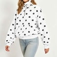 thumbnail image 5 of Meichang Quarter Zip Pullover Sweatshirt for Women Oversized Long Sleeve Casual Polka Dot Sweatshirt 1/4 Zip Collar Fall Winter Pullover Tops, 5 of 10