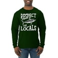 thumbnail image 2 of Wild Bobby Respect The Locals Save Our Oceans Shark Animal Lover Men Long Sleeve Shirt, Forest Green, XX-Large, 2 of 6