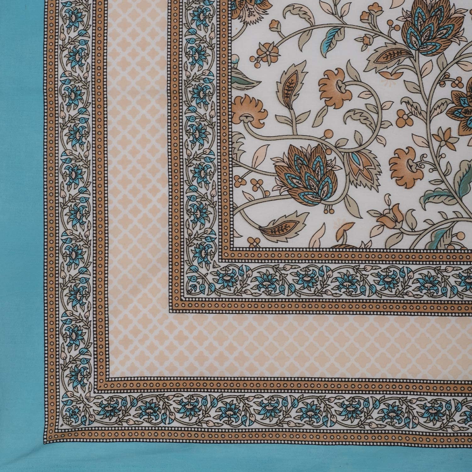 GURU JEE Handmade Printed Table Cloth for 6 Seater Dining Table 60 Inch X 90 Inch Tablecover Cotton 152 cm X 228 cm 160 TC GURU JEE Handmade Printed Table Cloth for 6 Seater Dining Table 60 Inch X 90 Inch Tablecover Cotton 152 cm X 228 cm 160 TC