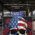 thumbnail image 3 of Bathroom Scale, Highly Accurate Digital Body Scale,Precisely Measures Weight up to 400 lbs-American Flag With Skull And Red Flowers, 3 of 4