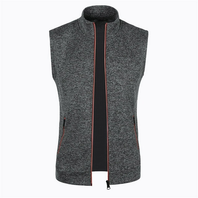 aohooy Gilet de Golf pour Homme Léger en Coquille Souple Chandail Gilet Vêtement d'Extérieur Sans Manches Veste à Fermeture Éclair Complète Randonnée Course Gilet Décontracté Manteau 2025 Gris Foncé,TTG