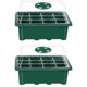 thumbnail image 3 of Caja de cultivo de propagadores de interior de 2 piezas, kit de cultivo de invernadero, bandejas de cultivo de plástico con tapa y ventilación, cultivo y cultivo de plántulas, 12 agujeros Namotu LKX-1046, 3 of 7