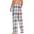 thumbnail image 6 of Blue and Orange Plaid Pajama Pants for Men, Comfortable Mens Lounge Pants with Pockets, Men's Pajama Bottoms, 6 of 7