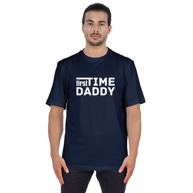 Inkmeso T-Shirt à Manches Courtes pour Homme avec Imprimé Graphique « First Time Daddy », Chandail Jersey pour Papa