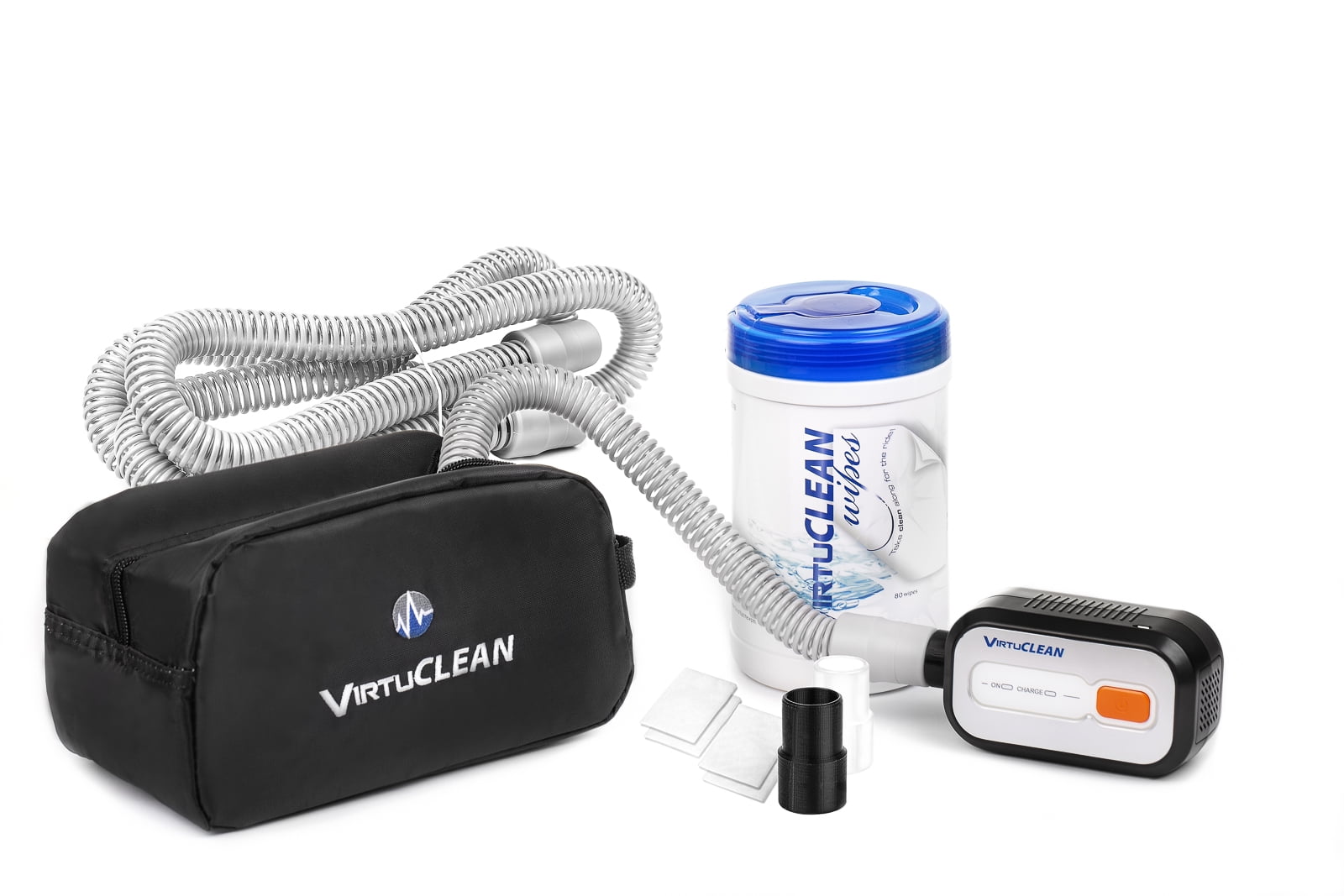 VirtuCLEAN CPAP Equipment and Mask Cleaner, Virtu wipes and filters