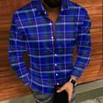 thumbnail image 4 of Mens Sweatshirt 2025 Men’s Button Down Versatile Plaid Shirt Stretch Long Sleeve Casual 2025 Fall Lapel Checkered Dress Shirts, 4 of 8