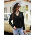 thumbnail image 3 of Womens Long Sleeve Open Front Cardigans Button Down Lace V Neck Casual Knit Cardigan Sweater Outwear Coats Black XL, 3 of 7