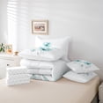thumbnail image 6 of jejeloiu Rustic Flower 7-Piece Twin Bedding Sets,Watercolor Ink Painting Bedding Comforter Set,Cyan White Sheet Sets For Girls Kids,Microfiber Bedroom Decor Reversible, 6 of 8
