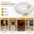 thumbnail image 5 of ABPETE Stanchion Rope, 1.5m/5Ft Barrier Rope Twisted Post Ropes with Snap Hooks for Posts Stands Queue Divider Crowd Control of Hotel, White Golden, 5 of 7