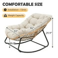 thumbnail image 3 of Tappio Outdoor Rocking Egg Chair, Indoor Papasan Chair Rattan Patio Wicker Lounge with Thick Cushion for Bedroom Living Room Garden Porch Backyard, Beige, 3 of 9