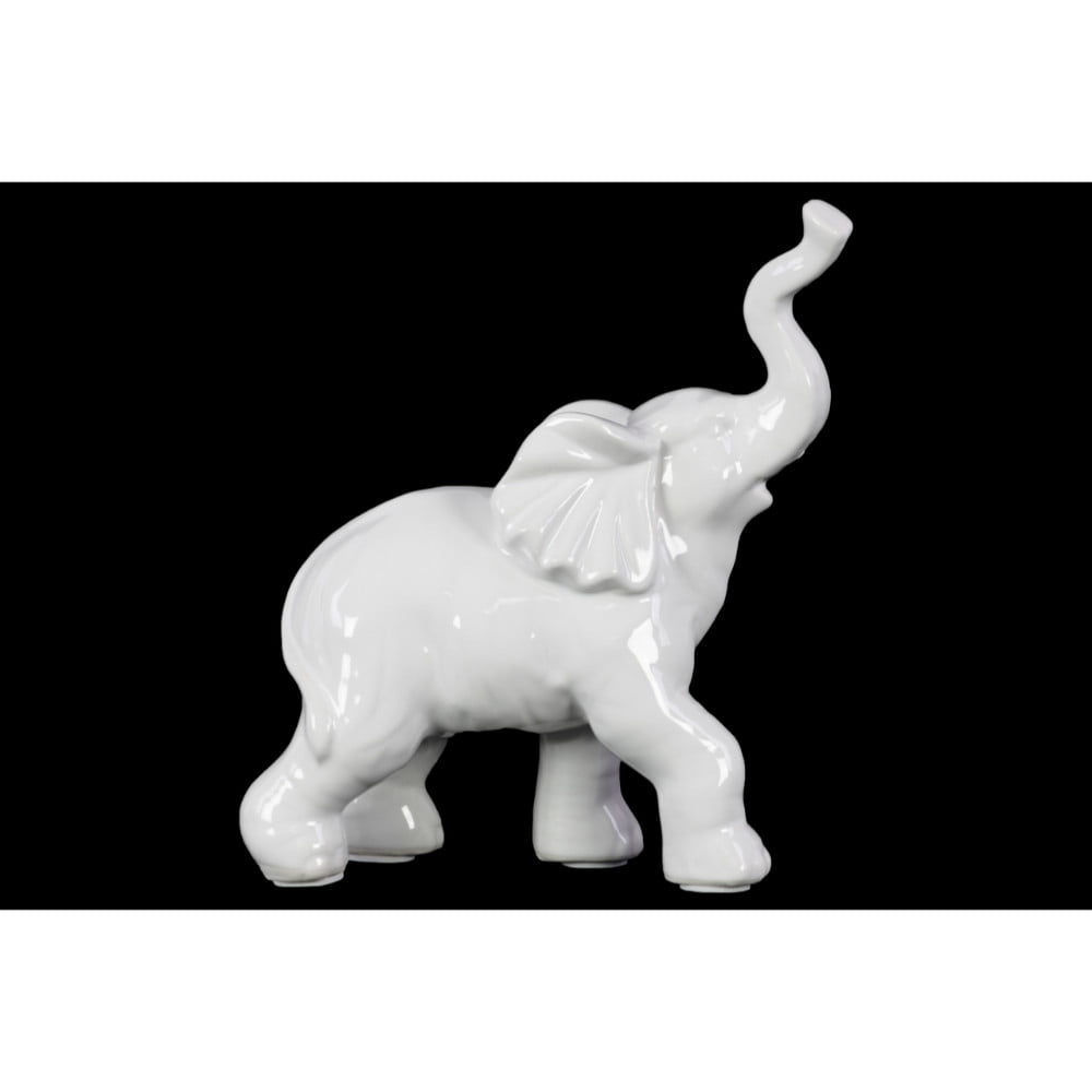 Urban Trends Collection Porcelain Elephant Figurine, Polished Chrome