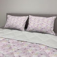 thumbnail image 2 of Kitten Comforter & Sham Bedding Set, Flowers Cats with Striped Tails and a Ribbon, 3 pcs Duvet Set Microfiber Filling Quilt, 5 Sizes, Mauve Pale Pink, by Ambesonne, 2 of 4