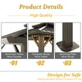 thumbnail image 5 of HOTEEL 10' x 15' Hardtop Gazebo, Outdoor Steel Double Galvanized Roof Canopy, Aluminum Frame Permanent Pavilion Metal Gazebo with Curtains and Netting, Sunshade for Patios, Gardens, Lawns, Brown, 5 of 15