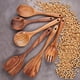 thumbnail image 2 of Juego de utensilios de cocina de madera, 6 cucharas de madera para cocinar, cucharas de madera de teca natural para sartenes antiadherentes., 2 of 7