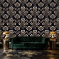 thumbnail image 6 of Baroque Peel and Stick Wallpaper Navy Baroque Floral Fabric Luxurious Gold vintage Wall Mural 17.7in x 9.8ft Self Adhesive Removable Wall Paper Renter Friendly Wallpaper for Bedroom Livingroom Men, 6 of 8