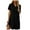 Black, variant on Womens 2024 Casual Dress Smocked Crewneck Button Up Long Sleeve Empire Waist A-Line Mini Dress