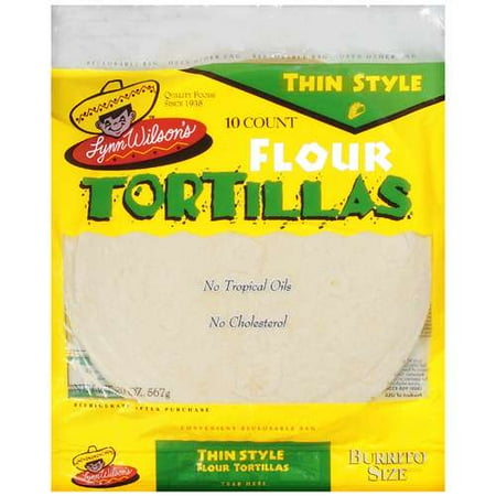 Lynn Wilson's Thin Style Flour Burrito Size Tortillas, 10 ct