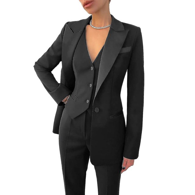 Ensemble pour Femmes 3 Pcs Tenue de Bureau Formelle Travail-D