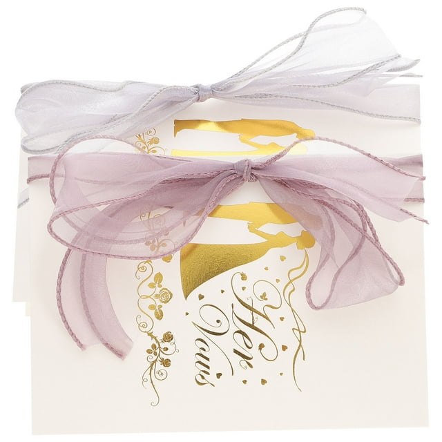 KAKOWELY 2 tarjetas de juramento de boda, cinta para votos matrimoniales, libro de juramentos, regalo para despedida de soltera
