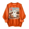 thumbnail image 2 of Inverlee Women's Halloween Sweatshirts Plus Size Pumpkin Ghost Graphic T-shirt Classic Crewneck Sweatshirt Long Sleeve Tunic Pullover Tops Halloween Costumes, 2 of 4