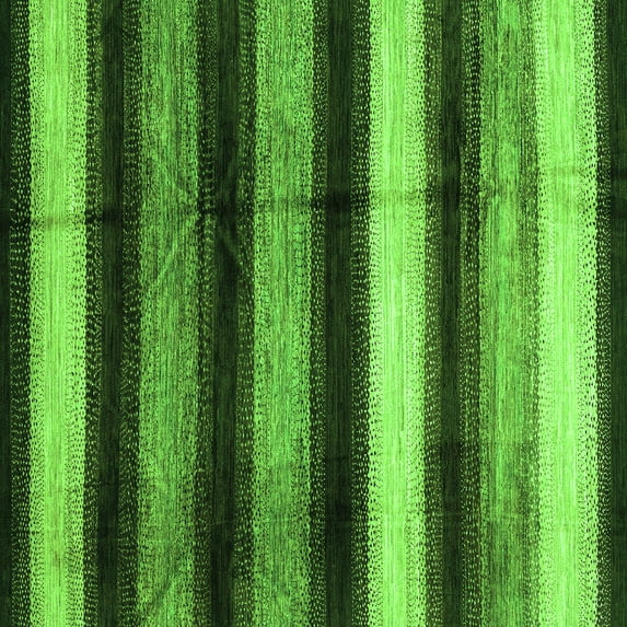Ahgly Company Indoor Square Abstract Green Modern Area Rugs, 6' Square