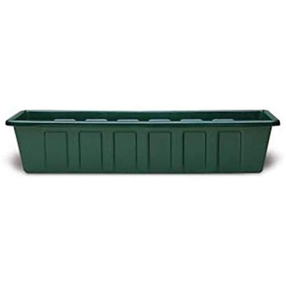 Novelty Flower Box Plastic Planter - UV Resistant, Rectangular - 18-Inch, Green
