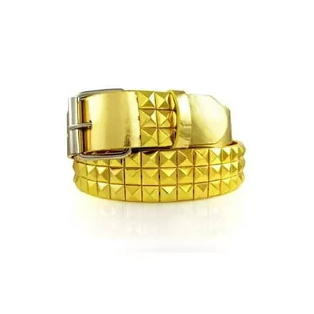 Gold Studded Leather Snap - New Genuine Leather Snap On Gold Studded Belt