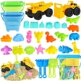 thumbnail image 1 of Juguetes de arena Beach Toys FHOZGECY para niños, 31 unidades, con 2 camiones, 2 cubos, etc., 1 of 6