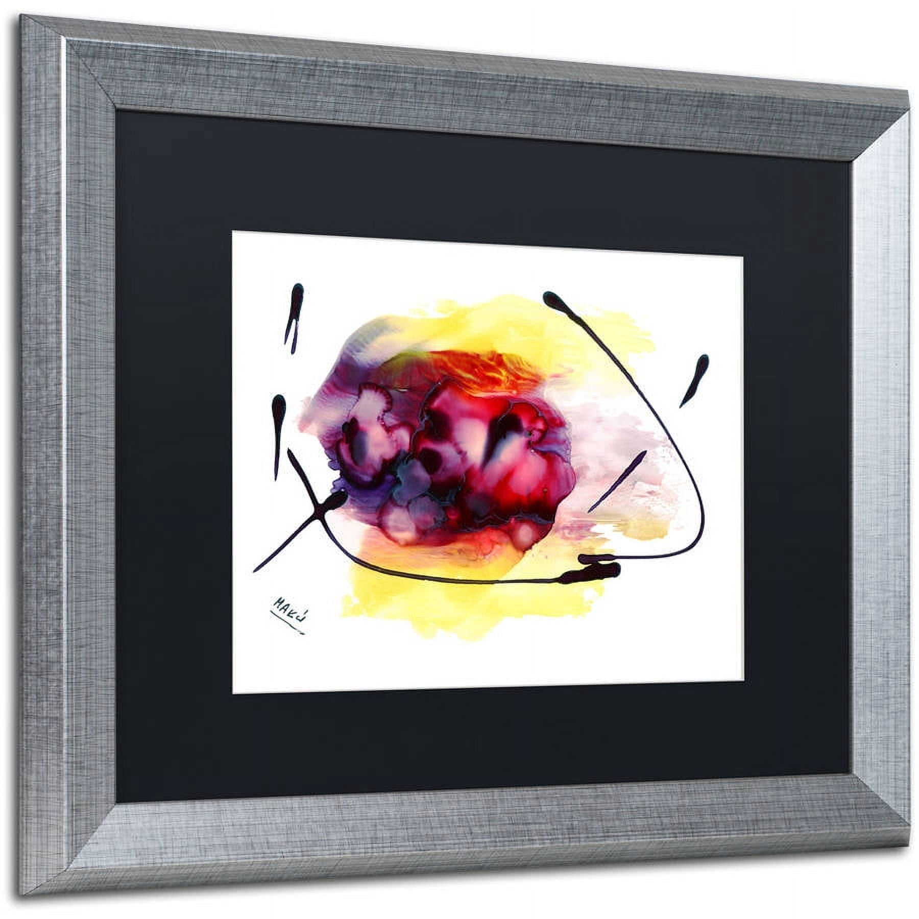 Trademark Fine Art "Abstract 06" Canvas Art by Mako, Black Matte, Silver Frame