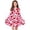 Hot Pink, variant on Girls Valentine's Day Dress Long Sleeve Heart Print A-Line Soft Stretchy Hot Pink Party Dress for Kids Holiday Birthday,Size 4-5 T