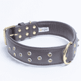 thumbnail image 2 of ATHENS Leather Dog Collar Multi- Row Rhinestones, 2 of 4