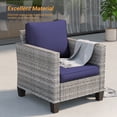 thumbnail image 4 of ACEGOSES Outdoor Patio Wicker Chairs Set of 2, Gray Rattan Seating with Thick Cushions for Lawn or Poolside, Navy Blue, 4 of 6