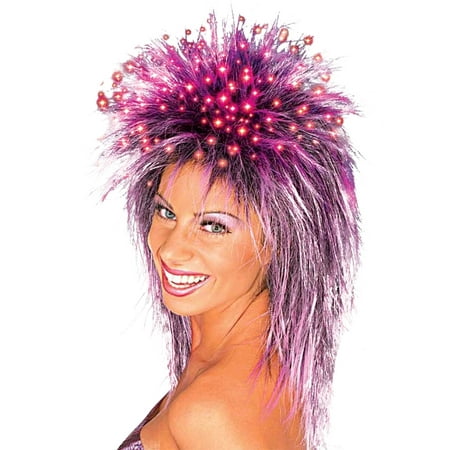 Purple Fiber Optic Wig Adult Halloween Accessory