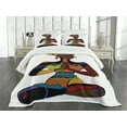 thumbnail image 3 of Ambesonne Yoga Quilted Bedspread Set 3 Pcs, Style Woman, Queen Size, Multicolor, 3 of 5