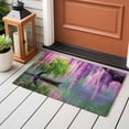 thumbnail image 4 of Entryway Rug 2'x3', Purple Vine Flowers Small Rug for Kitchen Bathroom Door Mat Indoor Entrance, Spring Tree Lake Boat Retro Oil Painting Non-Slip Area Rugs Floor Mats Carpet Front Door Rugs, 4 of 8