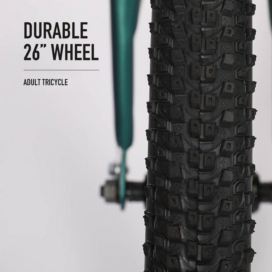 Viribus 26" Tricycle with Waterproof Bags and Baskets, Green