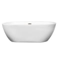 thumbnail image 2 of 68" Center Drain Soaking Tub in White with Brushed Nickel Drain, 2 of 5