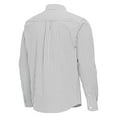 thumbnail image 3 of Men's Antigua Gray Dallas Mavericks Ellis Woven Tri-Blend Button-Down Shirt, 3 of 3