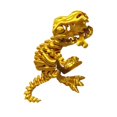 thumbnail image 2 of Dragón articulado impreso en 3D, juntas móviles de 9 pulgadas para escritorio de dormitorio de vacaciones Oro, 2 of 9