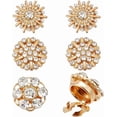 thumbnail image 6 of 6Pcs 3 Colors Rhinestone Buttons Cover Sleeve Buttons Cover Flower Buttons Cover Detachable Shirt Button Clips Buttons Jewelry, 6 of 9