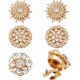 thumbnail image 1 of 6 piezas de 3 estilos de cubrebotones con diamantes de imitación: cubrebotones para mangas, cubrebotones con flores, clips desmontables para botones de camisa, botones y joyería., 1 of 9