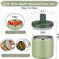 thumbnail image 3 of 19oz Insulated Vacuum Food Jar with Buckle Lid Wide Mouth Soup Thermo for Hot Food Kids Leakproof Stainless Steel Lunch Container- Green-1Pack, 3 of 13
