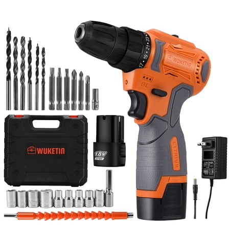 WUKETIN LDZ-2 21V, Cordless 3/8 in Drill Driver, 1.5 Ah 2250 RPM
