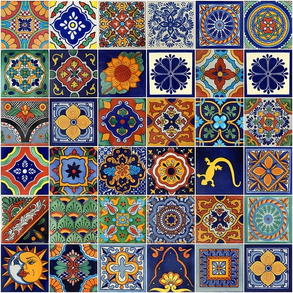 100 4X4 Mix Mexican Talavera Decorative Ceramic Tiles