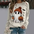 thumbnail image 2 of Towmus Halloween Shirts for Women Sweatshirt Cute Doll Graphic Pullover Tops Funny Novelty Pumpkin Print Crewneck Sweatshirts, 2 of 6