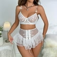 thumbnail image 2 of Odeerbi Women's Lingerie Corset Set 2025 Valentine's Day Solid Color Lace Fringe Sexy Sexy Underwear Body Shaping Set White, 2 of 6