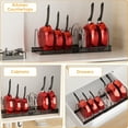 thumbnail image 6 of 16 Pcs Pot and Pan Lid Organizer, Divider and Expandable Pot Organizer Rack,for Kitchen Cabinet Cookware Storage Pot Rack, Black, 6 of 11