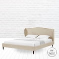 thumbnail image 5 of Rustic Manor Eloisa Linen Upholstered Platform Bed King Size, Beige, 5 of 8